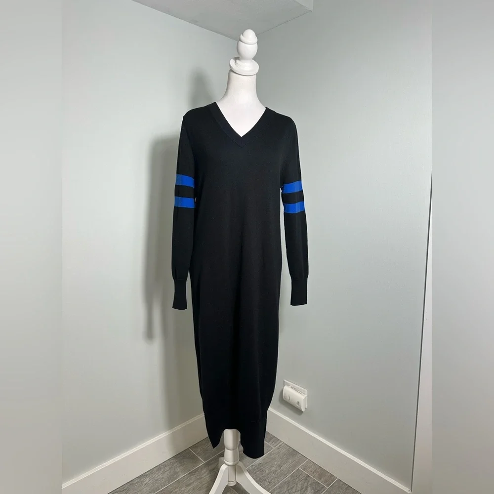 T Alexander Wang Merino Wool V Neck  Designer Black Sweater Dress Size Small - Picture 3 of 16